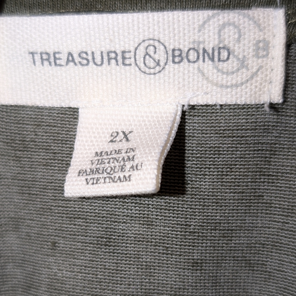 NWTTREASURE & BOND WOMENS RUCHED SIDE SLEEVELESS TANK DRESS OLIVE GREEN SIZE XXL - Picture 6 of 6